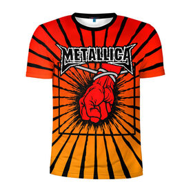 Мужская футболка 3D спортивная с принтом Metallica в Екатеринбурге, 100% полиэстер с улучшенными характеристиками | приталенный силуэт, круглая горловина, широкие плечи, сужается к линии бедра | anger | fans | metall | metallica | st | альбом | альбома | группа | логотип | металл | металлика | обложка | фанат