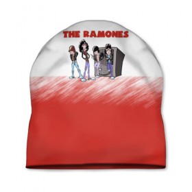 Шапка 3D с принтом The Ramones в Екатеринбурге, 100% полиэстер | универсальный размер, печать по всей поверхности изделия | 