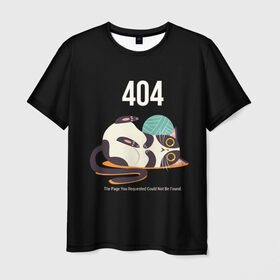 Мужская футболка 3D с принтом ERROR 404 в Екатеринбурге, 100% полиэфир | прямой крой, круглый вырез горловины, длина до линии бедер | 