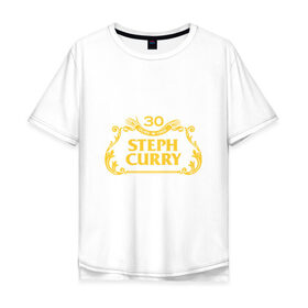 Мужская футболка хлопок Oversize с принтом Steph Curry в Екатеринбурге, 100% хлопок | свободный крой, круглый ворот, “спинка” длиннее передней части | Тематика изображения на принте: 