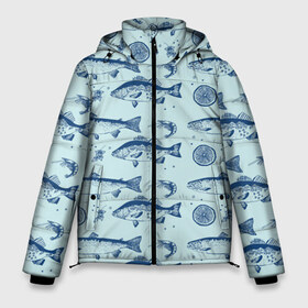 Мужская зимняя куртка 3D с принтом Любителям рыбалки в Екатеринбурге, верх — 100% полиэстер; подкладка — 100% полиэстер; утеплитель — 100% полиэстер | длина ниже бедра, свободный силуэт Оверсайз. Есть воротник-стойка, отстегивающийся капюшон и ветрозащитная планка. 

Боковые карманы с листочкой на кнопках и внутренний карман на молнии. | наживка | популярные | прикол | рыба | рыбалка | трофей | удочка | улов