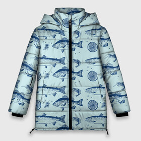 Женская зимняя куртка 3D с принтом Любителям рыбалки в Екатеринбурге, верх — 100% полиэстер; подкладка — 100% полиэстер; утеплитель — 100% полиэстер | длина ниже бедра, силуэт Оверсайз. Есть воротник-стойка, отстегивающийся капюшон и ветрозащитная планка. 

Боковые карманы с листочкой на кнопках и внутренний карман на молнии | наживка | популярные | прикол | рыба | рыбалка | трофей | удочка | улов