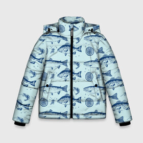 Зимняя куртка для мальчиков 3D с принтом Любителям рыбалки в Екатеринбурге, ткань верха — 100% полиэстер; подклад — 100% полиэстер, утеплитель — 100% полиэстер | длина ниже бедра, удлиненная спинка, воротник стойка и отстегивающийся капюшон. Есть боковые карманы с листочкой на кнопках, утяжки по низу изделия и внутренний карман на молнии. 

Предусмотрены светоотражающий принт на спинке, радужный светоотражающий элемент на пуллере молнии и на резинке для утяжки | наживка | популярные | прикол | рыба | рыбалка | трофей | удочка | улов