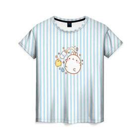 Женская футболка 3D с принтом Molang Детский в Екатеринбурге, 100% полиэфир ( синтетическое хлопкоподобное полотно) | прямой крой, круглый вырез горловины, длина до линии бедер | kawaii | аниме | дети | зайчик | зая | заяц | каваи | мимими | моланг | молоко