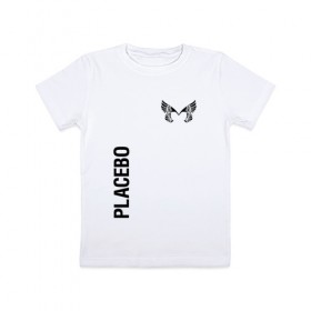 Детская футболка хлопок с принтом Placebo в Екатеринбурге, 100% хлопок | круглый вырез горловины, полуприлегающий силуэт, длина до линии бедер | Тематика изображения на принте: placebo | альтернативный | инди | индирок | плацебо | рок