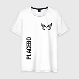 Мужская футболка хлопок с принтом Placebo в Екатеринбурге, 100% хлопок | прямой крой, круглый вырез горловины, длина до линии бедер, слегка спущенное плечо. | Тематика изображения на принте: placebo | альтернативный | инди | индирок | плацебо | рок