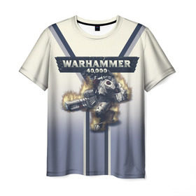 Мужская футболка 3D с принтом Warhammer 40000: Tau Empire в Екатеринбурге, 100% полиэфир | прямой крой, круглый вырез горловины, длина до линии бедер | Тематика изображения на принте: 40000 | game | rts | tau | warhammer | warhammer40000 | вархаммер | игры | тау