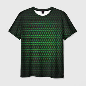 Мужская футболка 3D с принтом Металлическая сетка 1 в Екатеринбурге, 100% полиэфир | прямой крой, круглый вырез горловины, длина до линии бедер | абстракция | геометрия | сетка | фигуры