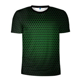 Мужская футболка 3D спортивная с принтом Металлическая сетка 1 в Екатеринбурге, 100% полиэстер с улучшенными характеристиками | приталенный силуэт, круглая горловина, широкие плечи, сужается к линии бедра | абстракция | геометрия | сетка | фигуры
