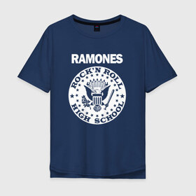 Мужская футболка хлопок Oversize с принтом Ramones в Екатеринбурге, 100% хлопок | свободный крой, круглый ворот, “спинка” длиннее передней части | группа | панк | рамон | рамонес | рамоунз | рамоунс | рок | хард