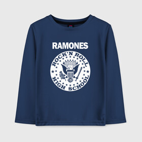 Детский лонгслив хлопок с принтом Ramones в Екатеринбурге, 100% хлопок | круглый вырез горловины, полуприлегающий силуэт, длина до линии бедер | группа | панк | рамон | рамонес | рамоунз | рамоунс | рок | хард