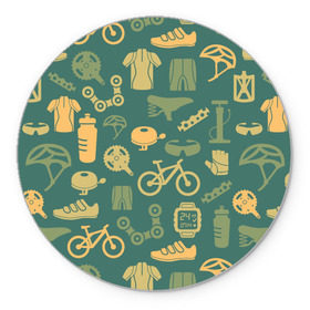 Коврик круглый с принтом Велосипед Текстура в Екатеринбурге, резина и полиэстер | круглая форма, изображение наносится на всю лицевую часть | байк | велик | вело | велосипед | велосипеды | велоспорт | с велосипедом | спорт