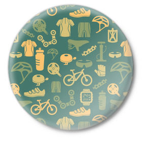 Значок с принтом Велосипед Текстура в Екатеринбурге,  металл | круглая форма, металлическая застежка в виде булавки | байк | велик | вело | велосипед | велосипеды | велоспорт | с велосипедом | спорт