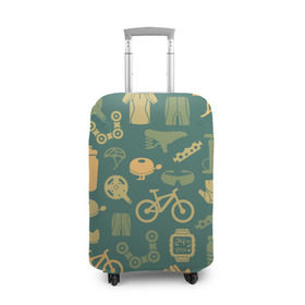 Чехол для чемодана 3D с принтом Велосипед Текстура в Екатеринбурге, 86% полиэфир, 14% спандекс | двустороннее нанесение принта, прорези для ручек и колес | байк | велик | вело | велосипед | велосипеды | велоспорт | с велосипедом | спорт
