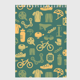 Скетчбук с принтом Велосипед Текстура в Екатеринбурге, 100% бумага
 | 48 листов, плотность листов — 100 г/м2, плотность картонной обложки — 250 г/м2. Листы скреплены сверху удобной пружинной спиралью | байк | велик | вело | велосипед | велосипеды | велоспорт | с велосипедом | спорт
