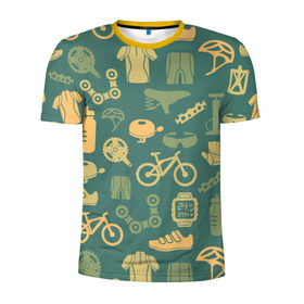 Мужская футболка 3D спортивная с принтом Велосипед Текстура в Екатеринбурге, 100% полиэстер с улучшенными характеристиками | приталенный силуэт, круглая горловина, широкие плечи, сужается к линии бедра | байк | велик | вело | велосипед | велосипеды | велоспорт | с велосипедом | спорт