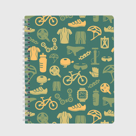 Тетрадь с принтом Велосипед Текстура в Екатеринбурге, 100% бумага | 48 листов, плотность листов — 60 г/м2, плотность картонной обложки — 250 г/м2. Листы скреплены сбоку удобной пружинной спиралью. Уголки страниц и обложки скругленные. Цвет линий — светло-серый
 | байк | велик | вело | велосипед | велосипеды | велоспорт | с велосипедом | спорт