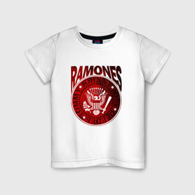 Детская футболка хлопок с принтом Ramones в Екатеринбурге, 100% хлопок | круглый вырез горловины, полуприлегающий силуэт, длина до линии бедер | Тематика изображения на принте: ramone | ramones | группа | джонни | джоуи | ди ди томми | марки | панк | поп | раманес | раманэс | рамон | рамонес | рамонэс | рамоун | рамоунз | рамоунс | рок | хард | хардрок