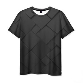 Мужская футболка 3D с принтом Карбоновая абстракция в Екатеринбурге, 100% полиэфир | прямой крой, круглый вырез горловины, длина до линии бедер | cube | cubisme | коллаж | куб | кубизм | пабло | пикассо | сезанновский | синтетический