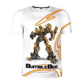 Мужская футболка 3D спортивная с принтом Bumblebee в Екатеринбурге, 100% полиэстер с улучшенными характеристиками | приталенный силуэт, круглая горловина, широкие плечи, сужается к линии бедра | bumblebee | бамблби | герой | камаро | прайм | трансформеры | фильм | шевроле