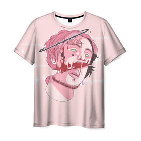 Мужская футболка 3D с принтом Lil Peep (1) в Екатеринбурге, 100% полиэфир | прямой крой, круглый вырез горловины, длина до линии бедер | baby | benz truck | cry | cry baby | lil | lil peep | peep | лил | лил пип | пип