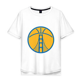 Мужская футболка хлопок Oversize с принтом Golden State Warriors в Екатеринбурге, 100% хлопок | свободный крой, круглый ворот, “спинка” длиннее передней части | 