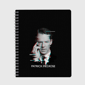 Тетрадь с принтом Patrick Melrose в Екатеринбурге, 100% бумага | 48 листов, плотность листов — 60 г/м2, плотность картонной обложки — 250 г/м2. Листы скреплены сбоку удобной пружинной спиралью. Уголки страниц и обложки скругленные. Цвет линий — светло-серый
 | Тематика изображения на принте: benedict cumberbatch | patrick melrose | бенедикт камбербэтч | патрик мелроуз