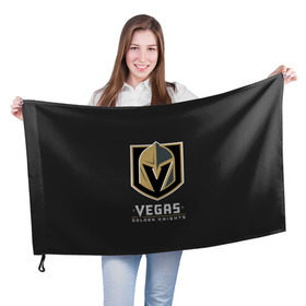 Флаг 3D с принтом Vegas Golden Knights в Екатеринбурге, 100% полиэстер | плотность ткани — 95 г/м2, размер — 67 х 109 см. Принт наносится с одной стороны | 