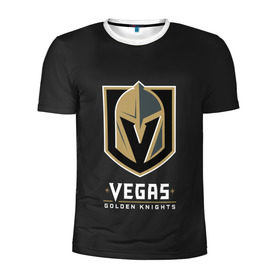 Мужская футболка 3D спортивная с принтом Vegas Golden Knights в Екатеринбурге, 100% полиэстер с улучшенными характеристиками | приталенный силуэт, круглая горловина, широкие плечи, сужается к линии бедра | 