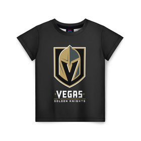 Детская футболка 3D с принтом Vegas Golden Knights в Екатеринбурге, 100% гипоаллергенный полиэфир | прямой крой, круглый вырез горловины, длина до линии бедер, чуть спущенное плечо, ткань немного тянется | 