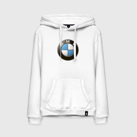 Мужская толстовка хлопок с принтом BMW в Екатеринбурге, френч-терри, мягкий теплый начес внутри (100% хлопок) | карман-кенгуру, эластичные манжеты и нижняя кромка, капюшон с подкладом и шнурком | bmw | logo | бмв | логотип бмв