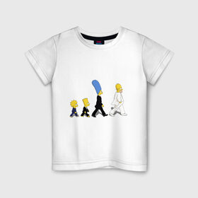 Детская футболка хлопок с принтом Симпсоны в Екатеринбурге, 100% хлопок | круглый вырез горловины, полуприлегающий силуэт, длина до линии бедер | bart | cимпсоны | doh | family | homer | lisa | meh | school | simpsons | springfield | анимация | барт | гомер | желтый | комедия | лентяй | лиза | мардж | мульт | мультфильм | мэгги | отец | пончик | ребенок | родители | семья | сериал