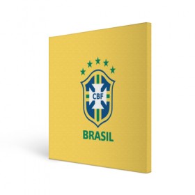 Холст квадратный с принтом Сборная Бразилии в Екатеринбурге, 100% ПВХ |  | Тематика изображения на принте: сборная бразилии | футбол