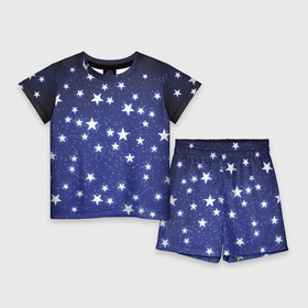 Детский костюм с шортами 3D с принтом Stars в Екатеринбурге,  |  | earth | nasa | space | star | вселенная | галактика | земля | космонавт | космос | луна | метеорит | наса | небо | ночь | планета | полёт