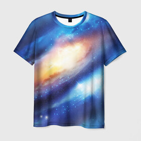 Мужская футболка 3D с принтом Космос в Екатеринбурге, 100% полиэфир | прямой крой, круглый вырез горловины, длина до линии бедер | abstraction | cosmos | nebula | space | star | universe | абстракция | вселенная | звезды | космос | мир | планеты
