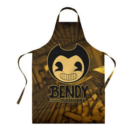 Фартук 3D с принтом Bendy and the ink machine (33) в Екатеринбурге, 100% полиэстер | общий размер — 65 х 85 см, ширина нагрудника — 26 см, горловина — 53 см, длина завязок — 54 см, общий обхват в поясе — 173 см. Принт на завязках и на горловине наносится с двух сторон, на основной части фартука — только с внешней стороны | bendy | bendy and the ink machine | бенди | бенди и чернильная машина