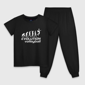 Детская пижама хлопок с принтом Evoluon volleyball в Екатеринбурге, 100% хлопок |  брюки и футболка прямого кроя, без карманов, на брюках мягкая резинка на поясе и по низу штанин
 | evoluon | volleyball |  эволюция | волейбол