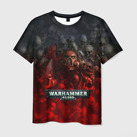 Мужская футболка 3D с принтом Warhammer 40000: Dawn Of War в Екатеринбурге, 100% полиэфир | прямой крой, круглый вырез горловины, длина до линии бедер | relic entertainment | warhammer 40000: dawn of war | черепа