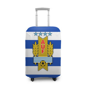 Чехол для чемодана 3D с принтом Сборная Уругвая по футболу в Екатеринбурге, 86% полиэфир, 14% спандекс | двустороннее нанесение принта, прорези для ручек и колес | 