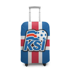 Чехол для чемодана 3D с принтом Сборная Исландии флаг в Екатеринбурге, 86% полиэфир, 14% спандекс | двустороннее нанесение принта, прорези для ручек и колес | 