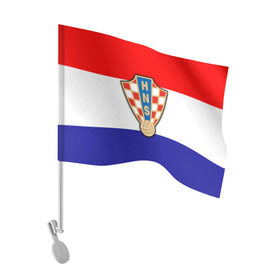 Флаг для автомобиля с принтом Сборная Хорватии флаг в Екатеринбурге, 100% полиэстер | Размер: 30*21 см | европы | хорватия | чемпионат мира | чм