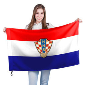 Флаг 3D с принтом Сборная Хорватии флаг в Екатеринбурге, 100% полиэстер | плотность ткани — 95 г/м2, размер — 67 х 109 см. Принт наносится с одной стороны | европы | хорватия | чемпионат мира | чм