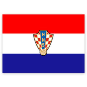 Поздравительная открытка с принтом Сборная Хорватии флаг в Екатеринбурге, 100% бумага | плотность бумаги 280 г/м2, матовая, на обратной стороне линовка и место для марки
 | европы | хорватия | чемпионат мира | чм