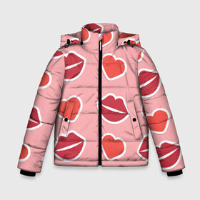 Зимняя куртка для мальчиков 3D с принтом Love в Екатеринбурге, ткань верха — 100% полиэстер; подклад — 100% полиэстер, утеплитель — 100% полиэстер | длина ниже бедра, удлиненная спинка, воротник стойка и отстегивающийся капюшон. Есть боковые карманы с листочкой на кнопках, утяжки по низу изделия и внутренний карман на молнии. 

Предусмотрены светоотражающий принт на спинке, радужный светоотражающий элемент на пуллере молнии и на резинке для утяжки | Тематика изображения на принте: boy | girl | happy | kiss | love | ангел | гламур | губы | девушка | жена | лето | любовь | муж | парень | позитив | поцелуй | радость | свадьба | семья | сердечко | сердце | счастье