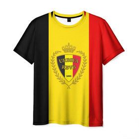 Мужская футболка 3D с принтом Сборная Бельгии флаг в Екатеринбурге, 100% полиэфир | прямой крой, круглый вырез горловины, длина до линии бедер | Тематика изображения на принте: бельгия | европы | мира | чемпионат | чм