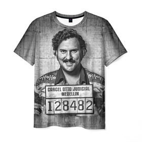 Мужская футболка 3D с принтом Пабло Эскобар в Екатеринбурге, 100% полиэфир | прямой крой, круглый вырез горловины, длина до линии бедер | columbia | escobar | narcos | pablo | колумбия | медельин