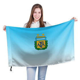 Флаг 3D с принтом Сборная Аргентина в Екатеринбурге, 100% полиэстер | плотность ткани — 95 г/м2, размер — 67 х 109 см. Принт наносится с одной стороны | сборная аргентина | футбол. | чемпионат мира