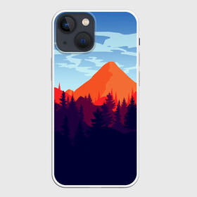 Чехол для iPhone 13 mini с принтом Firewatch collection в Екатеринбурге,  |  | art | campo santo | firewatch | game | горы | закат | игра | лес | пейзаж | пожарный дозор | солнце | холмы