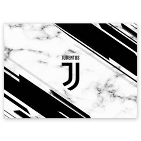 Поздравительная открытка с принтом Juventus в Екатеринбурге, 100% бумага | плотность бумаги 280 г/м2, матовая, на обратной стороне линовка и место для марки
 | football | soccer | ювентус