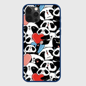 Чехол для iPhone 12 Pro с принтом Пандяшки в Екатеринбурге, силикон | область печати: задняя сторона чехла, без боковых панелей | baby | cute | fun | gift | happy | heart | panda | paw | smile | белый | красный | лапа | малыш | милый | мягкий | нежный | няшный | панда | подарок | радость | розовый | сердце | счастье | сюрприз | улыбка | черный
